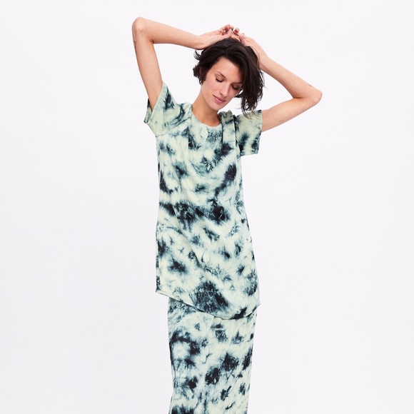 Zara Tie Dye Blouse Long Shirt Flowy blouse - Picture 1 of 9